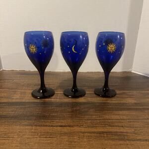 Libbey Celestial Cobalt Blue Wine Glass Set of 3